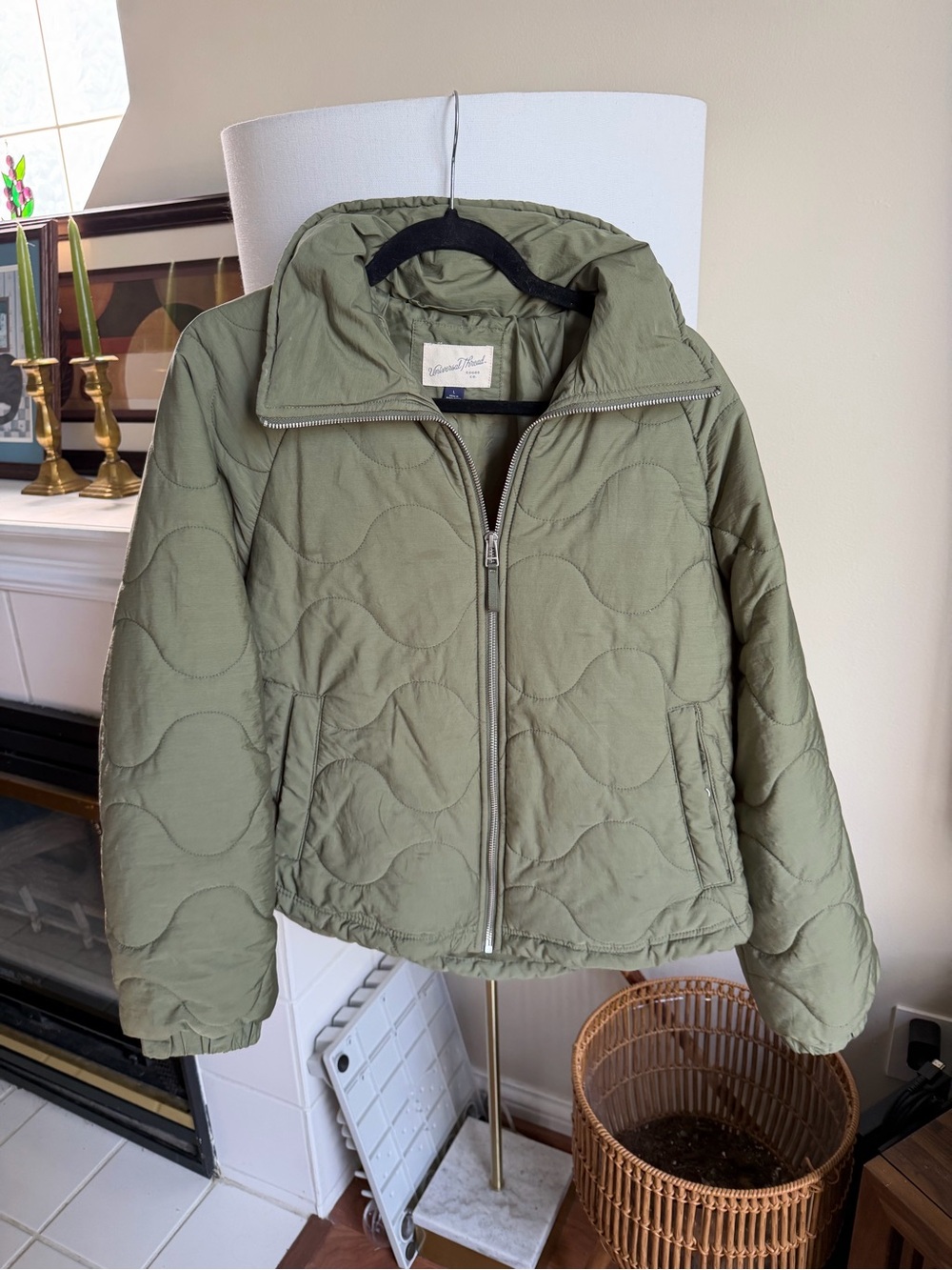 Universal Thread Olive Green Quilted Puffer Jacket